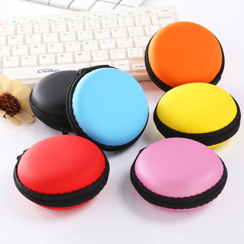Fashion Mini Round Coin Purse Bag Women Neutral Earphone Case Wallet Data Cable Storage Box Portable Ear Phone Key Headset Pouch | Багаж и