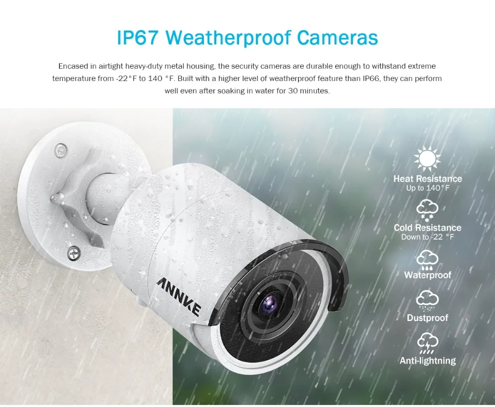 ANNKE 4X Ultra HD 8MP POE камера 4K для наружного использования в помещении, защита от атмосферных воздействий, сетевая пуля EXIR, ночное видение, оповещение по электронной почте, комплект камеры