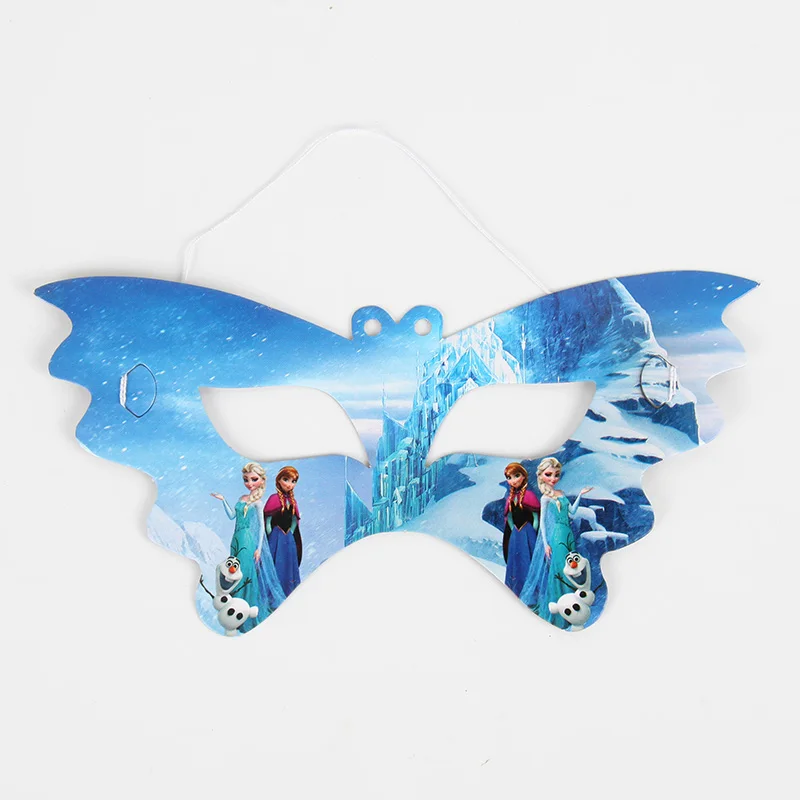 mask 10pcs Дисней Холодное сердце Анна фильм ребенок день рождения украшения Дети девочка вечерние принадлежности вечерние набор посуды - Цвет: mask 10pcs