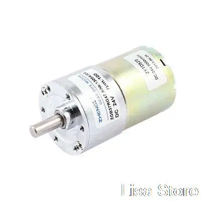 Электрический цилиндрический редукторный двигатель ZGB37RG, 100 об/мин, 24 В постоянного тока