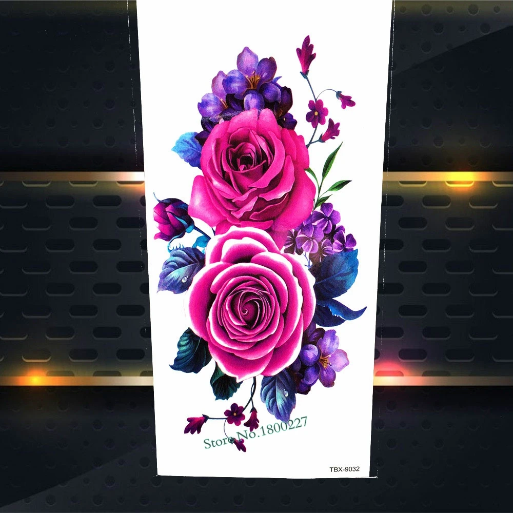 25 стилей Большая татуировка &quotЛотос&quot черный Тибетский санскрит дизайн