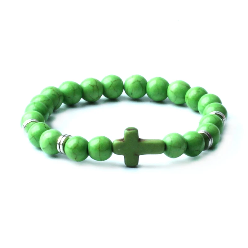 Трендовые мужские браслеты Jesus cross с подвеской из натуральной лавы 8 мм бусины