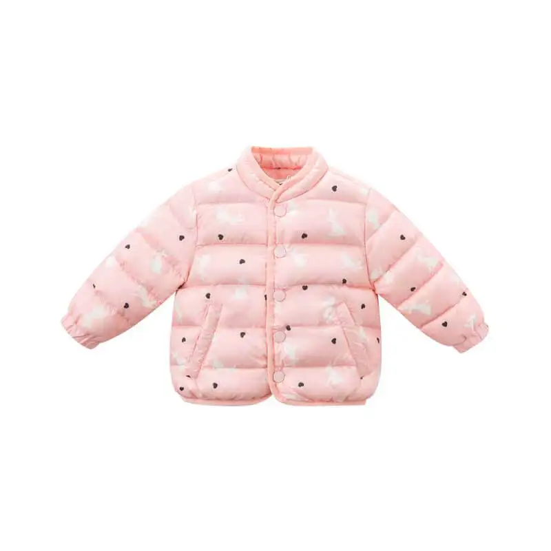 pink rabbit DB8888 dave bella/Детский пуховик Детская верхняя одежда на 90% белом утином пуху модный пуховик унисекс с светильник - Цвет: pink rabbit