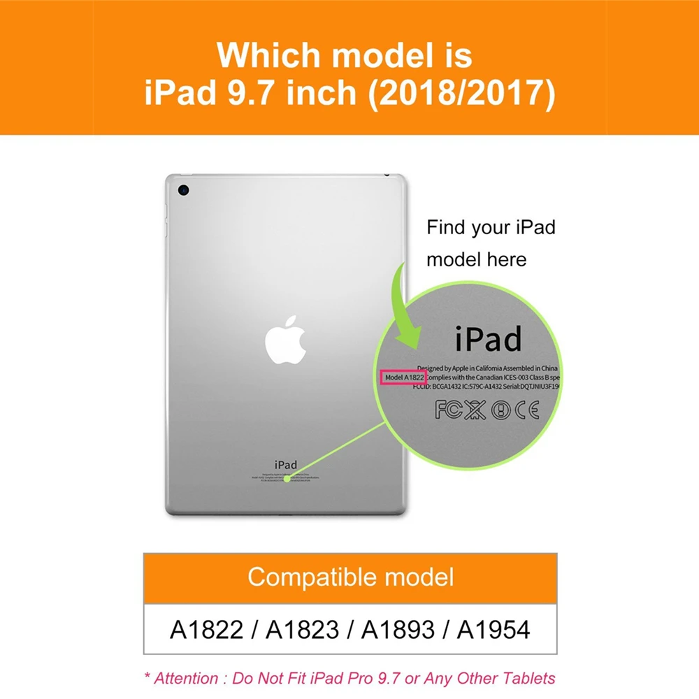 Умный чехол для iPad 9,7 дюймов трехслойный чехол для iPad с функцией автоматического сна/пробуждения стоячий из искусственной кожи чехол для Apple iPad