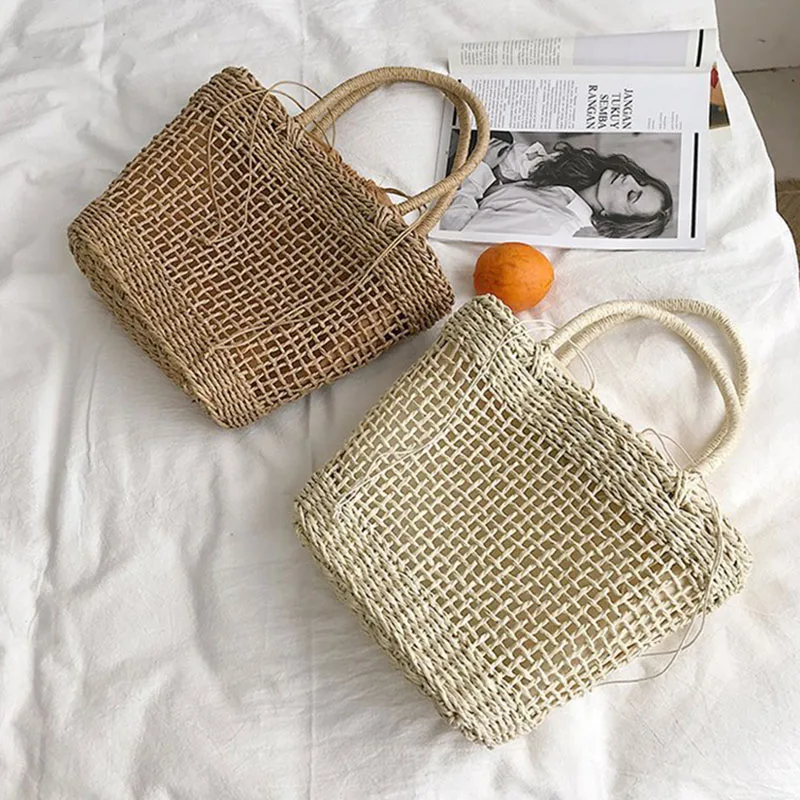 Женские сумочки Sac A Main с травой тканый стиль полый дизайн корзина пляж праздник