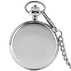 Модные Простые Серебристые гладкие кварцевые карманные часы-брелок из сплава для мужчин и женщин, повседневные Подвесные часы, лучший подарок для детей с цепочкой 30 см