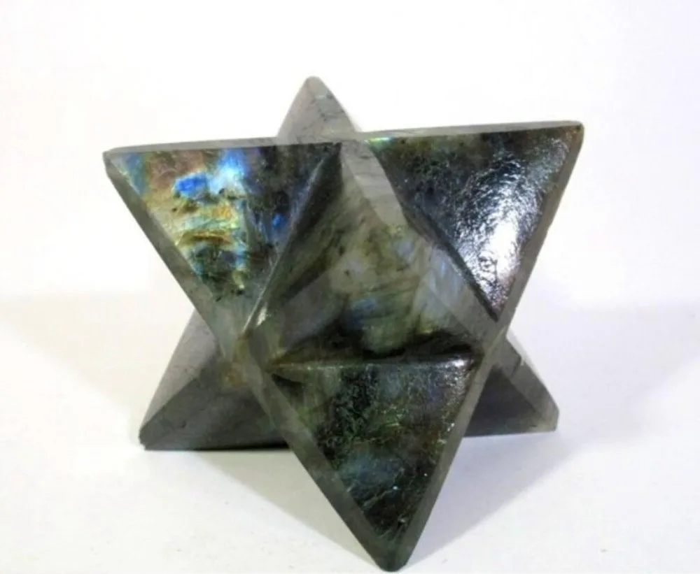 

Amazing Nice Large Specimen Green Labradorite Quartz Healing Merkaba Star