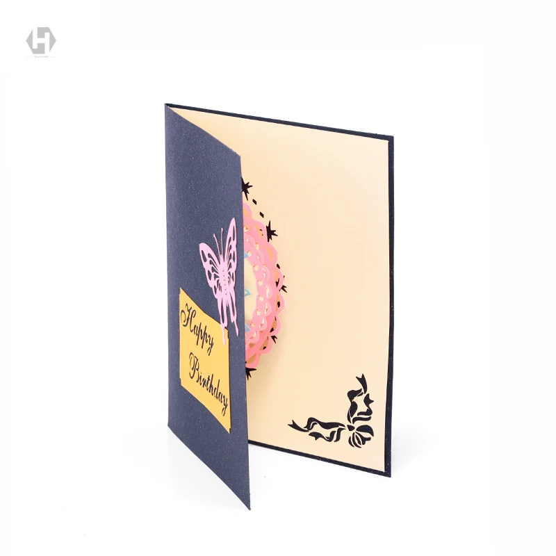 Сердце Луна счастливый день рождения карточки с кексами лазерной 3D резки бумаги