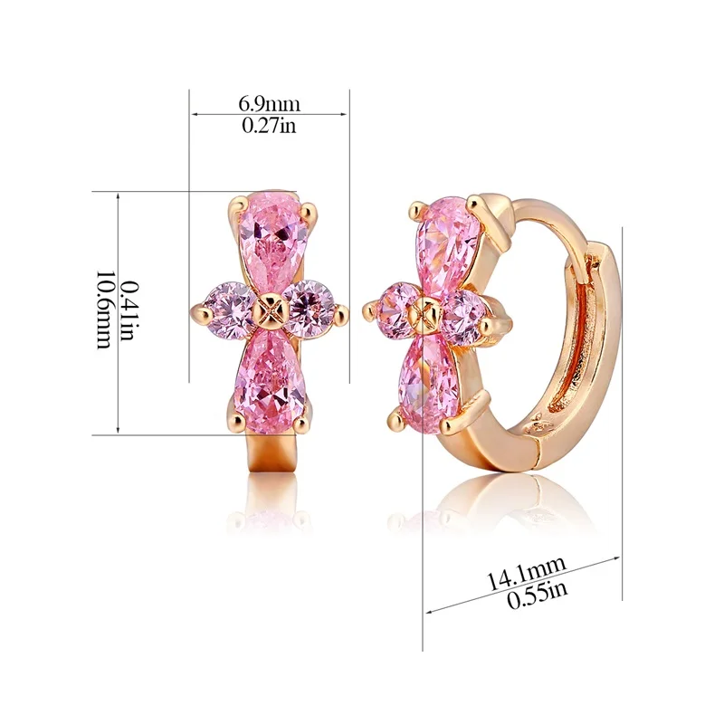 Женские круглые серьги кольца Huggies с фианитами|hoop earrings for women|hoop earringshuggie hoop |