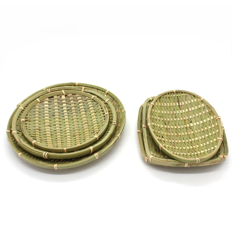 Бамбуковая тарелка для фруктов ручной работы поднос хранения ручная работа