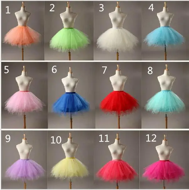 Многоцветный На Складе Короткие Юбки Для Свадебное Платье Аксессуары 2016 Дешевые