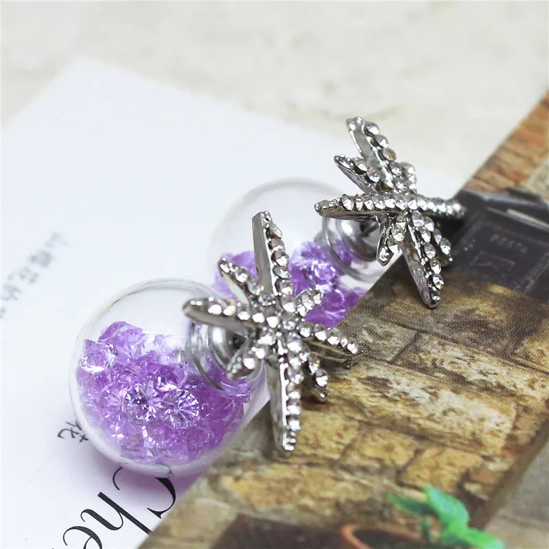 2016 дизайн одежды бренд звезды изделия двойной side18k золотой металл серьги стержня