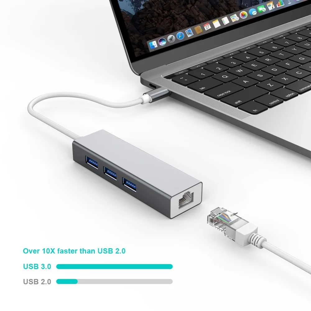 Meтранс USB 3 0 концентратор C до RJ45 гигабитная сетевая карта Ethernet с портами для MacBook