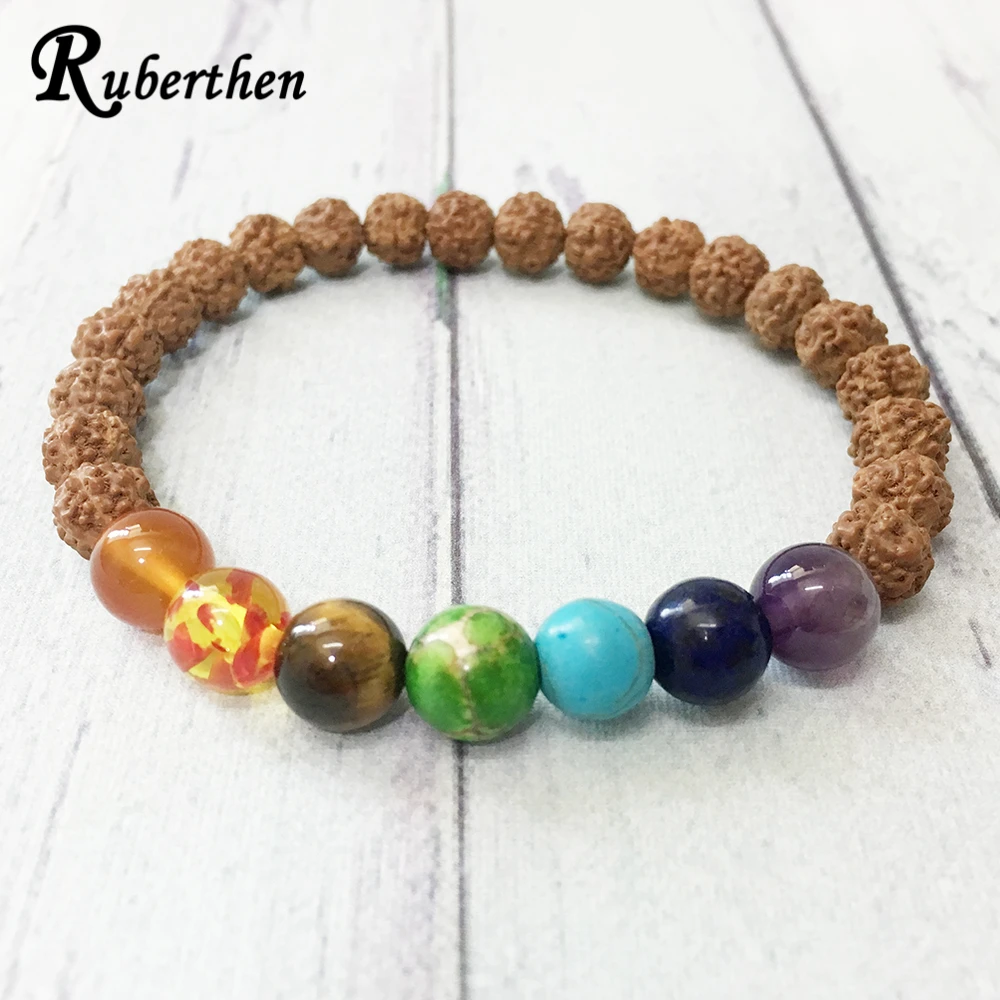 Ruberthen 2019 новый дизайн 7 чакр браслет с высокой естественной искусственностью 6 мм