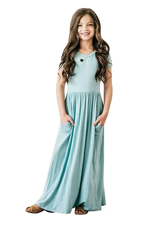 8 цветов летние платья для маленьких девочек Модные Детские одежда из хлопка