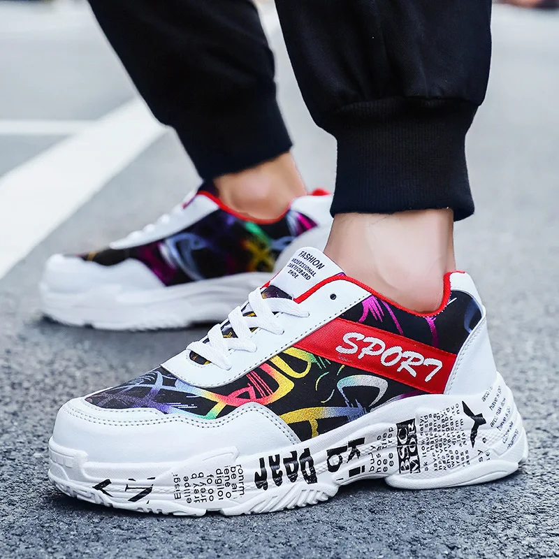 Кроссовки мужские на платформе Вулканизированная подошва удобная дышащая