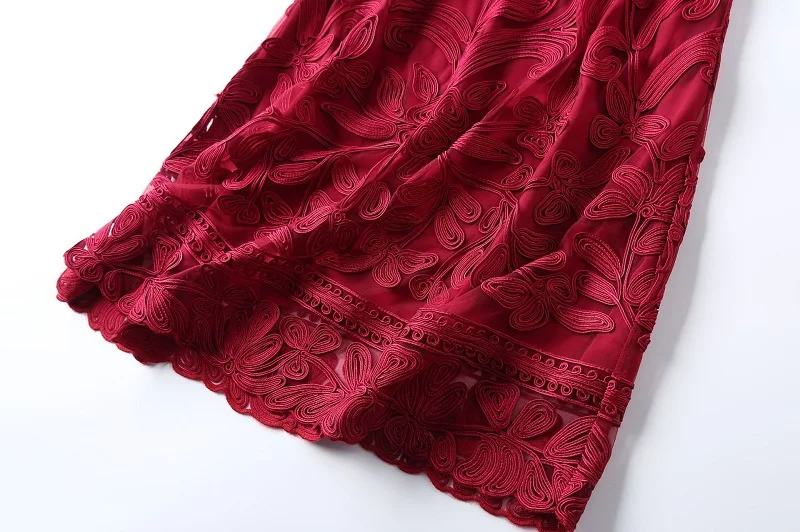 XXXXL платья Vestidos весенне-летние модные коктейльные вечерние женские с круглым вырезом ткань с аппликациями вышивка красное платье синего цвета