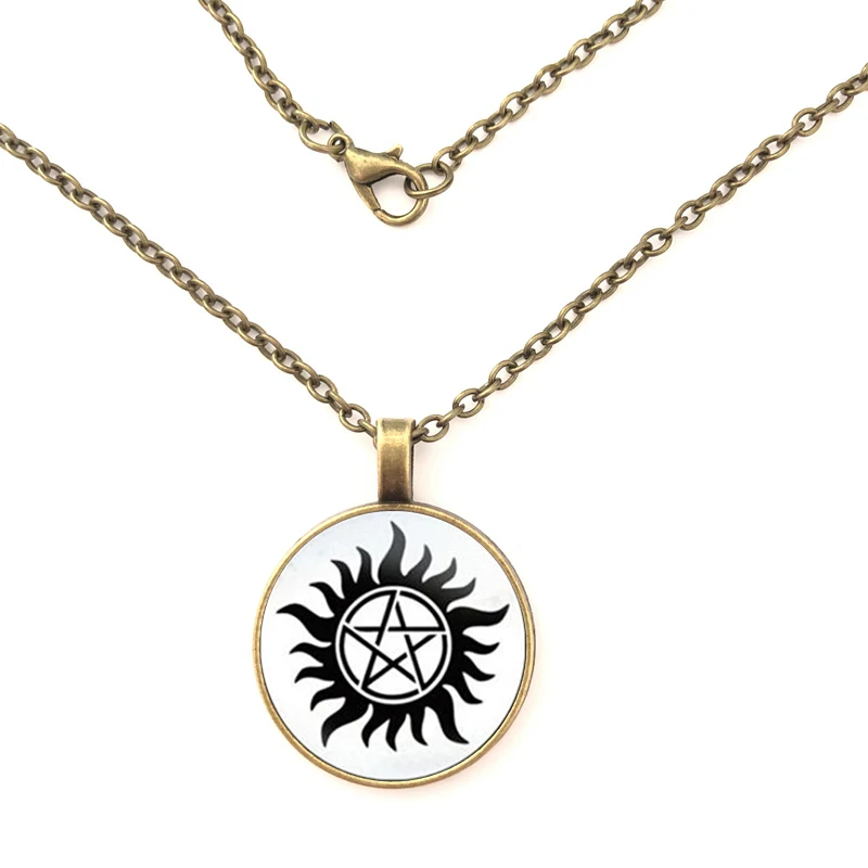 Чёрно-белое ожерелье Exorcism Ювелирное стекло кулон искусство подарок для женщин