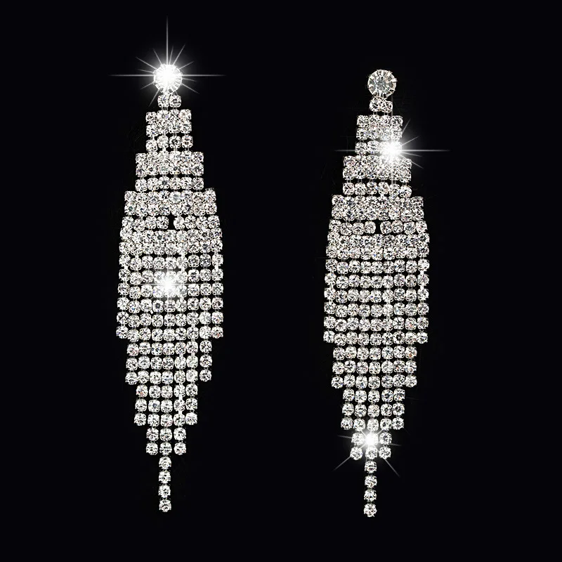 Роскошные серьги SHEVALUES хрустальная люстра висячие свадебные | Украшения и