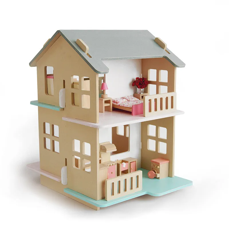Кукольный домик миниатюрная мебель 3D Деревянный кукольный DIY игрушки большой