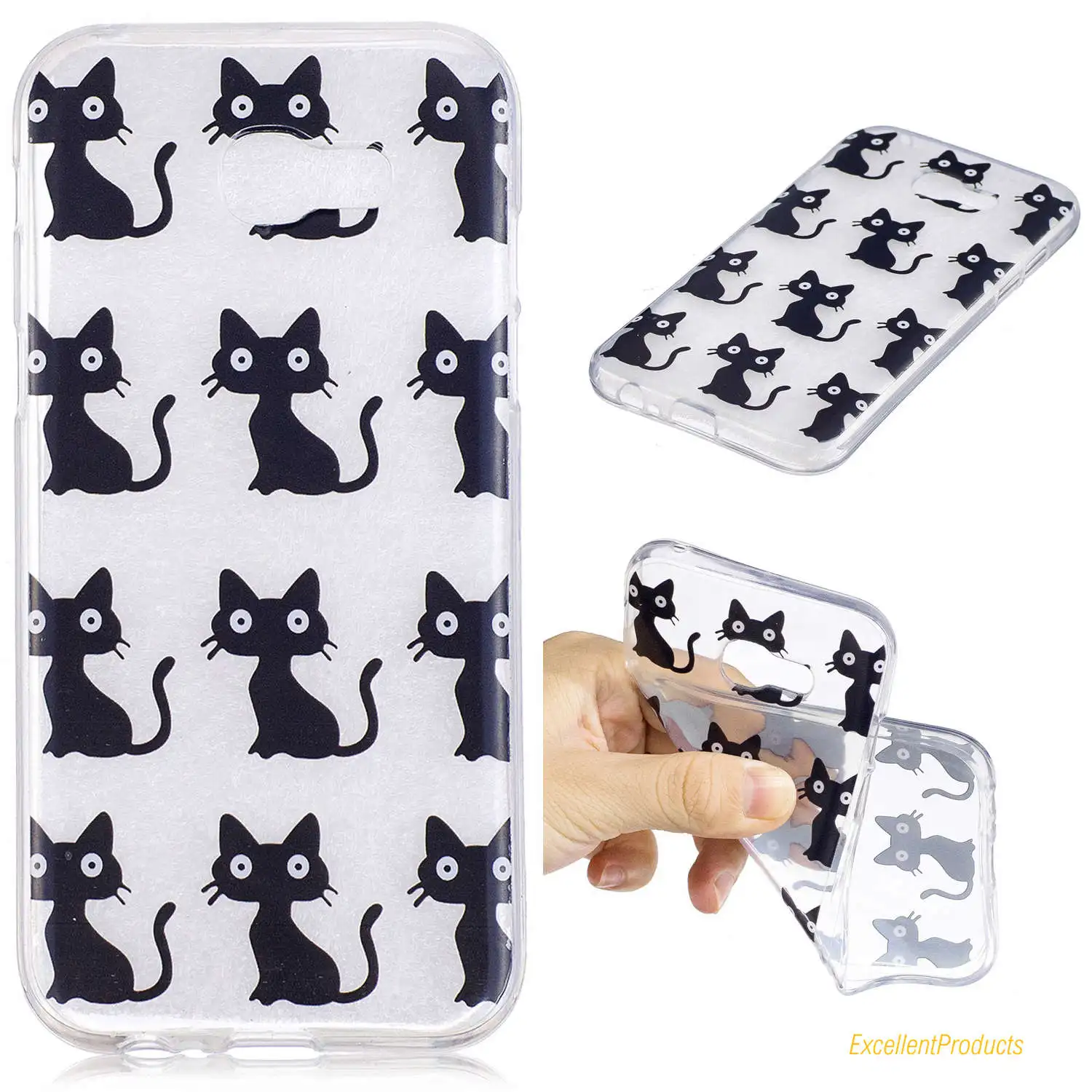 Cat cactus horse panda Ice cream IMD Painting Soft TPU Stand Cover Case For Samsung A3 2017 phone phoen case |