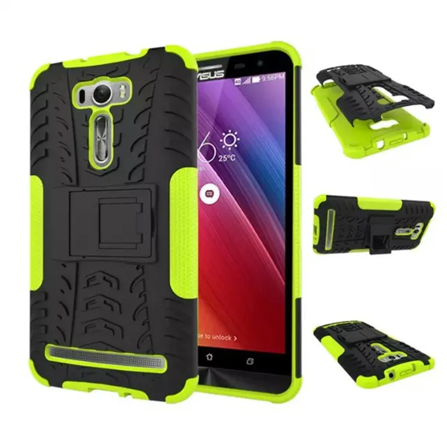 Hard PC Silicone Rugged Armor Dual Case For Asus Zenfone 2 Laser ZE601KL ZE600KL 6 6.0 inch With Stand Tire Duty Cover Capa | Мобильные