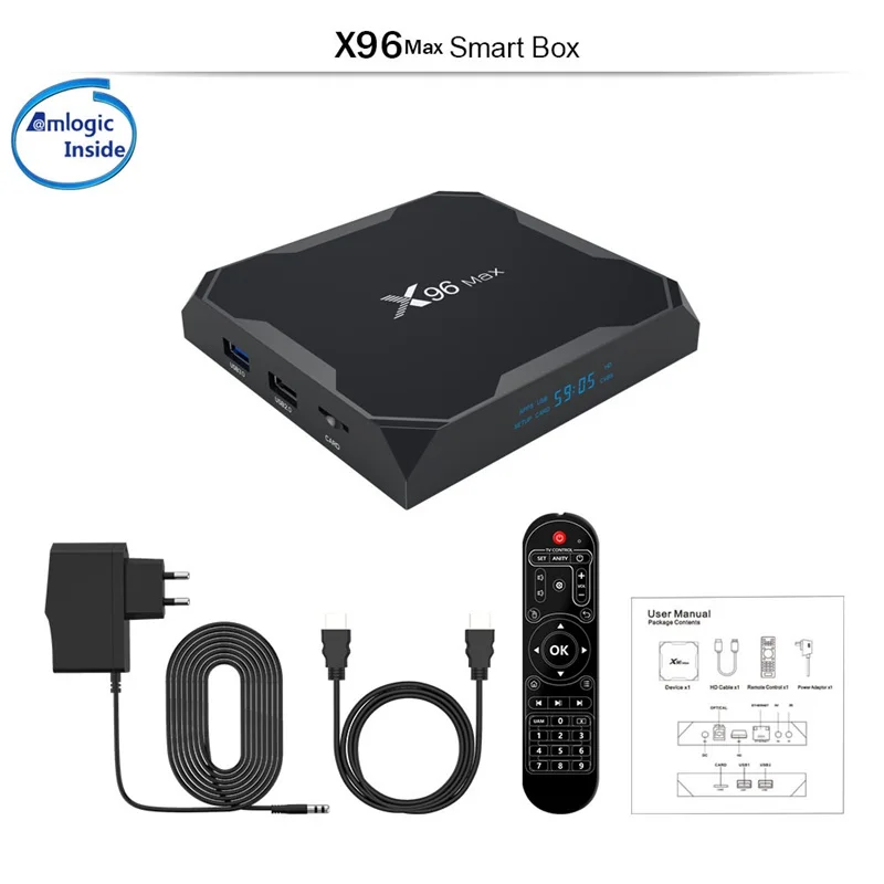 X96 Max Smart tv box Android 9,0 2,4G/5G Wifi Bluetooth 4,0 S905X2 Четырехъядерный 4K Netflix плеер X96max телеприставка
