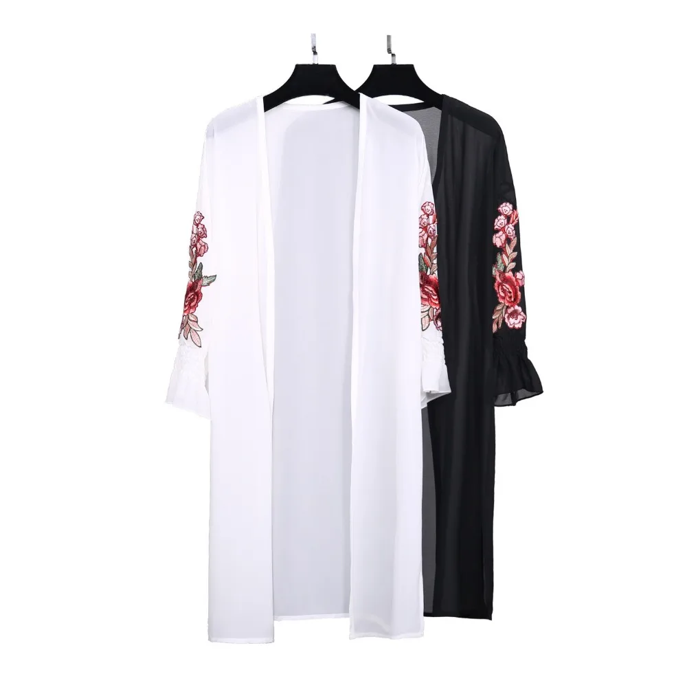 Кардиган летний женский длинный защита от солнца пляжное кимоно для моря женское