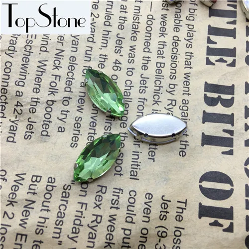 peridot TopStone пришить Стекло кристаллы Наветт Необычные Камень с металлическим коготь Установка 5x10mm~ 13x48 мм лошадиный глаз швейная бусины - Цвет: peridot