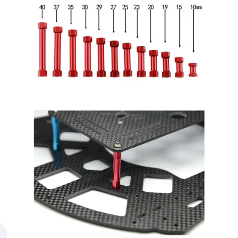 

10PCS The hexagonal Aluminum Column / Teeth is M3 / CNC machined M3x35mm red for RC FPV Drone Parts
