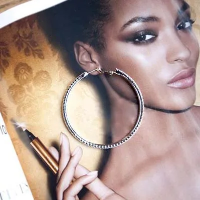 JZTOP большие серьги кольца с кристаллами классические длинные Стразы круглые для