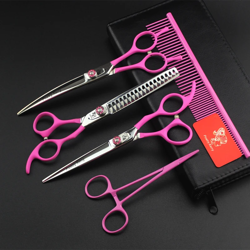 7-дюймовые бриллиантовые ножницы для собак прямые вырезания зубов ухода за