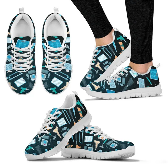 XR22AQ INSTANTARTS Men Running Shoes Lightwight Women Casual Mesh Sneakers Surgeon Print Male Trainer Man Shoes Orthopedic Nurse Shoes - Color: XR22AQ