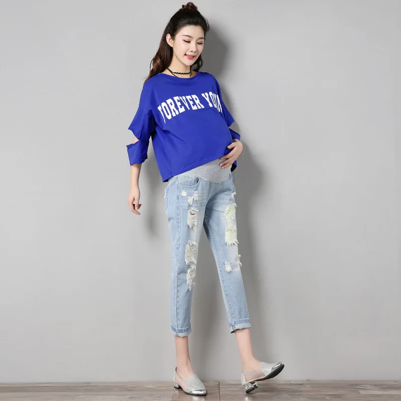 Новинка весна-осень 2018 джинсовые штаны для беременных женщин эластичная резинка