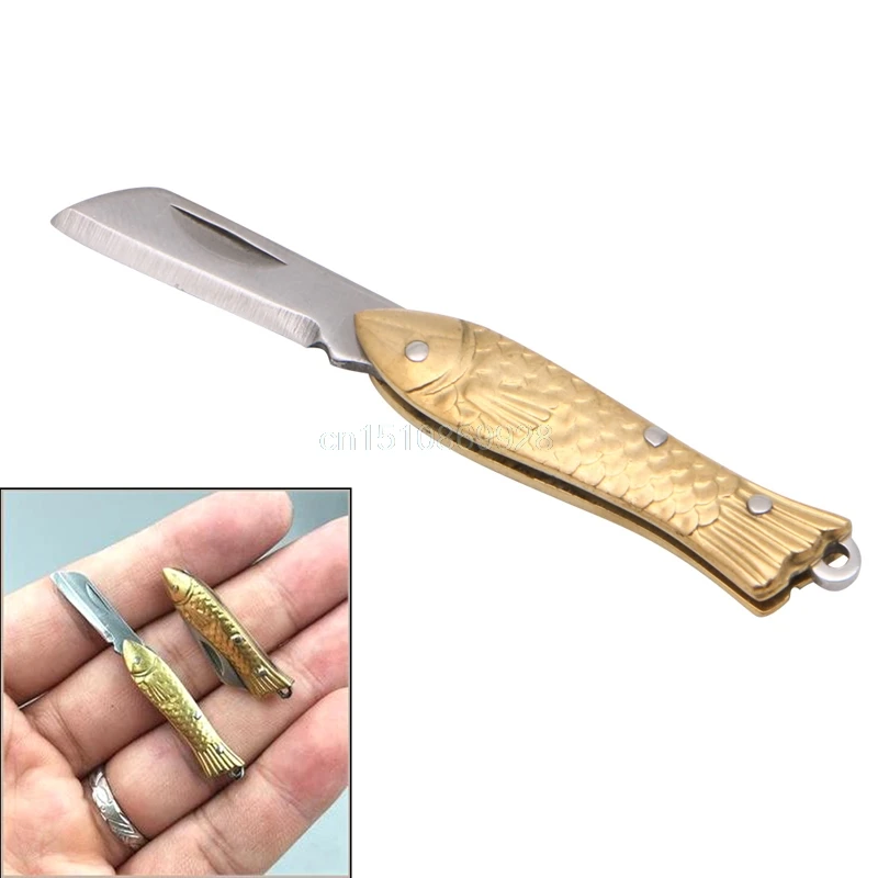 Мини нож Fishshape Amy маленький карманный брелок в форме рыбы тактический складной