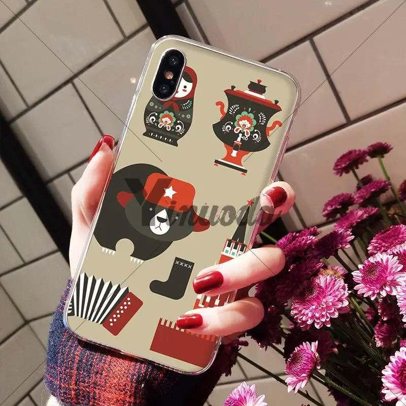 Yinuoda русские куклы-матрешки покупателей высокое качество чехол для iPhone X XS MAX 6 6s, 7, 7 plus, 8, 8 Plus, 5 5S SE XR - Цвет: A10