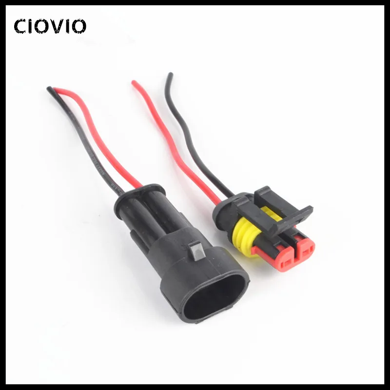 CIOVIO 10 шт. 2 Pin Way герметичный водонепроницаемый Электрический провод Разъем набор авто разъемы с кабелем