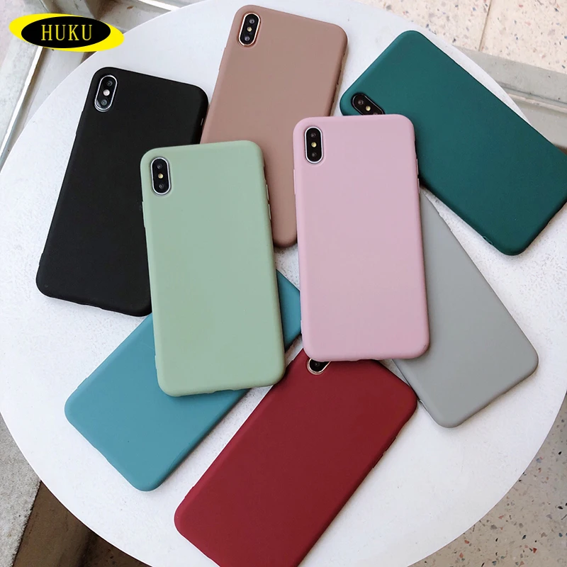 HUKU силиконовый чехол для телефона s для Apple iPhone XR X Xs Max 6 6s 7 8 Plus милый мягкий простой модный чехол-бампер