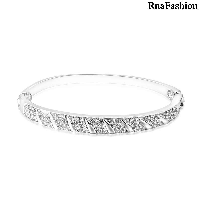RNAFASHION ювелирные изделия из австрийского хрусталя комплекты ювелирных изделий Серги браслет браслеты 2 шт. модное кольцо хип-хоп панк Anillo Pulsera для женщин