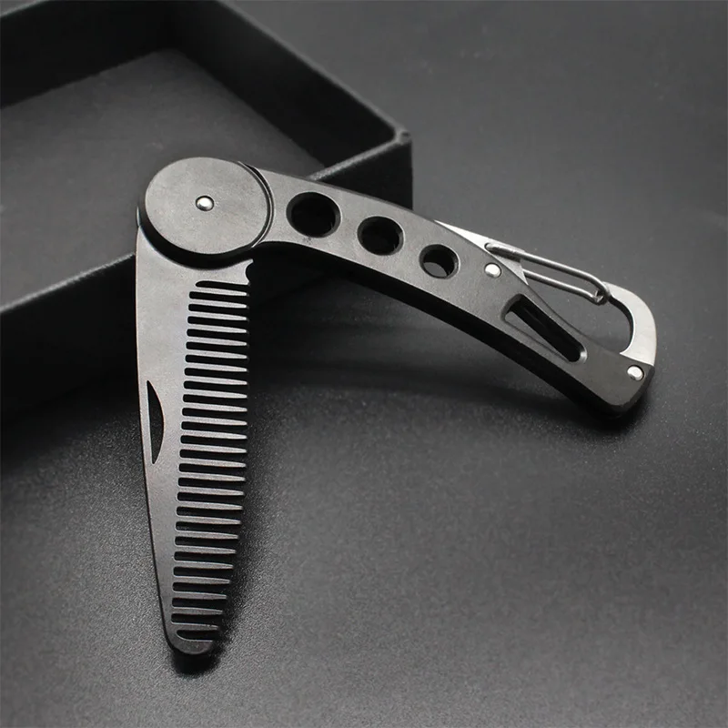 1pc Portable Male Beard Comb Stainless steel Men's Shaving Anti-static Pocket Mustache Brush 16*2.5cm | Красота и здоровье