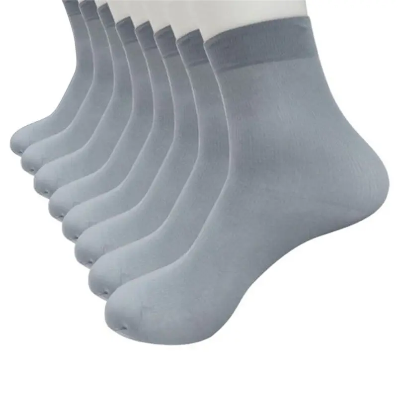 8 Pairs gray 8 пар, летние мужские носки, мужские повседневные Дышащие носки, модное бамбуковое волокно, ультра-тонкие эластичные шелковистые короткие носки, мужские длинные носки - Цвет: 8 Pairs gray