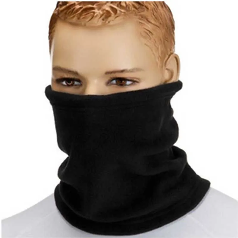 Two Use Unisex Women Men Fahion Snood Neck Thermal Fleece Sports Scarf Face Mask Female Solid Color Casual Hats | Аксессуары для