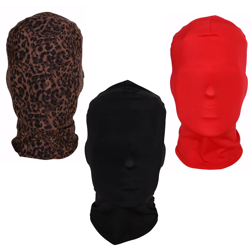 Черная маска с открытым ртом SM бондаж капот фетиш сдержанная секс-маска