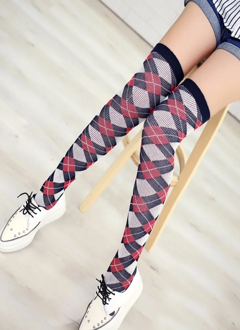 Peonfly осенние ветра горячей Британский сетки Длинные хлопковые Гетры чулок бедро