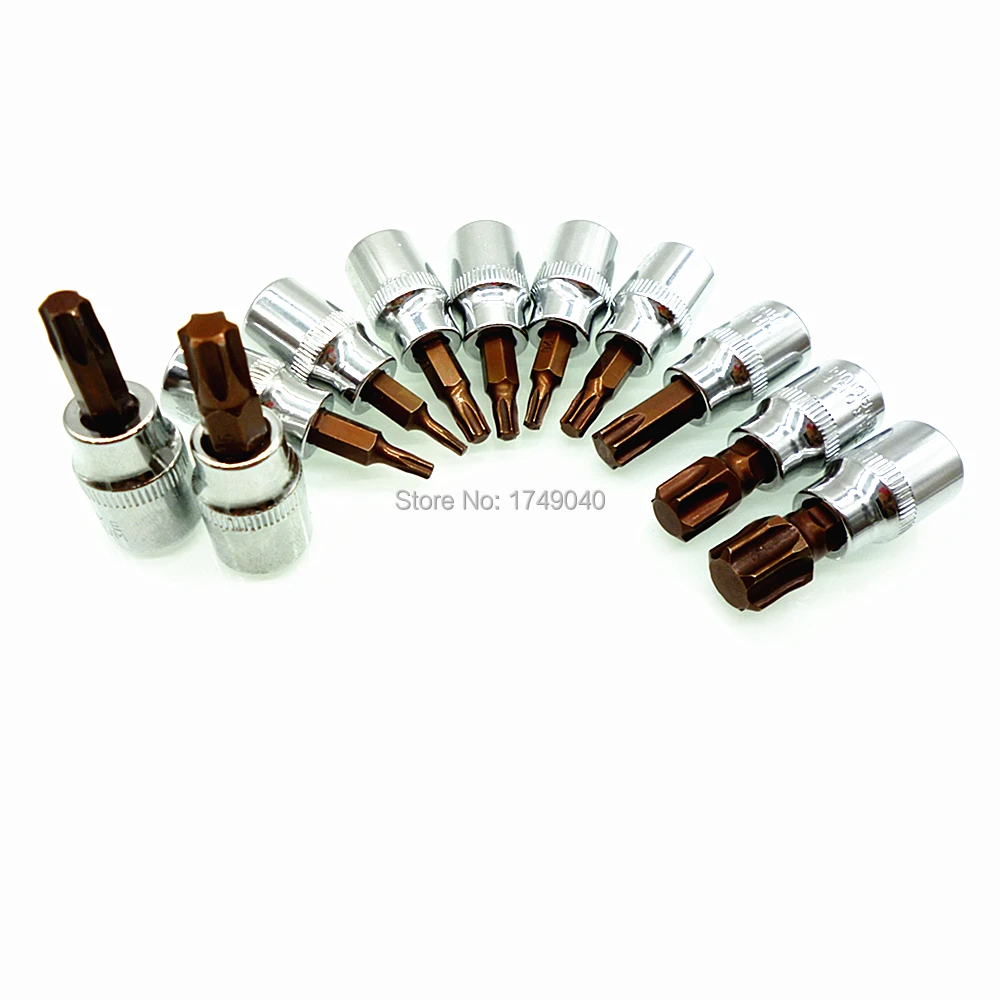 11 шт. Torx звездообразное гнездо Набор бит 3/" квадратного привода T10 T15 T20 T25 T27 T30 T40 T45 T50 T55 T60 ударная головка бит инструменты 47 мм