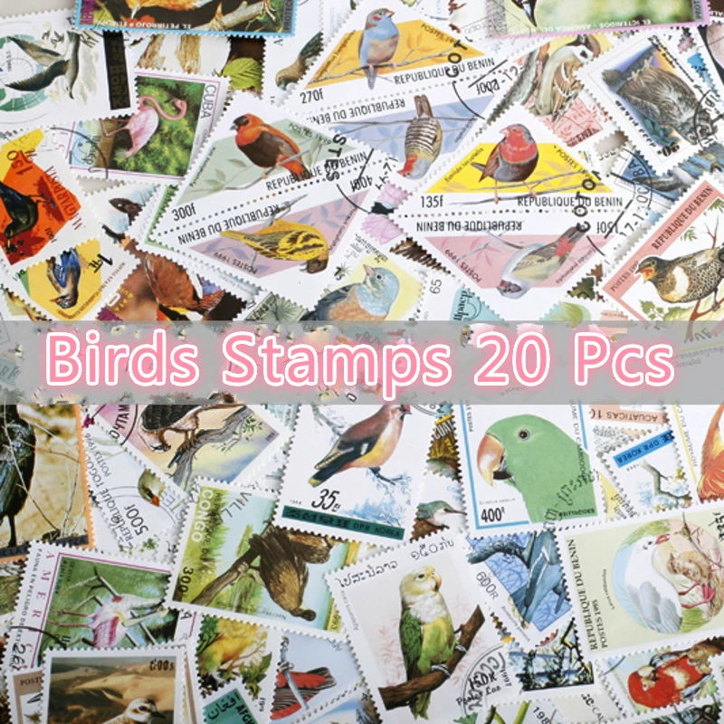 Новые 20 шт./лот марки World Birds все разные из многих стран не повторяющиеся штампы
