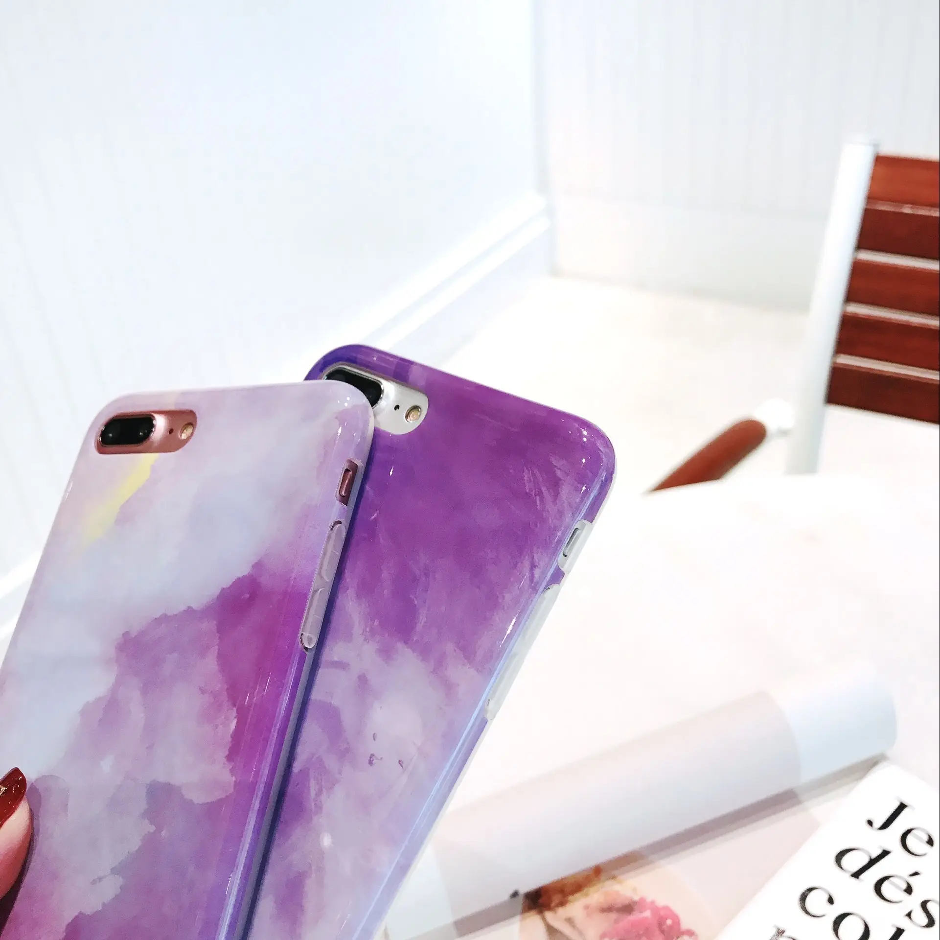 CRIAR HOUSE Cases For Apple iPhone X 6 6s 7 8 Plus 10 Watercolor Marble Rainbow Printing Soft Silicone TPU Back Case Cover |
