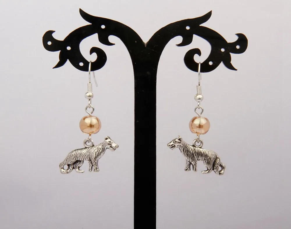 30 пар новинка хит цинковый сплав покрытие серебро собака волк многоцветный