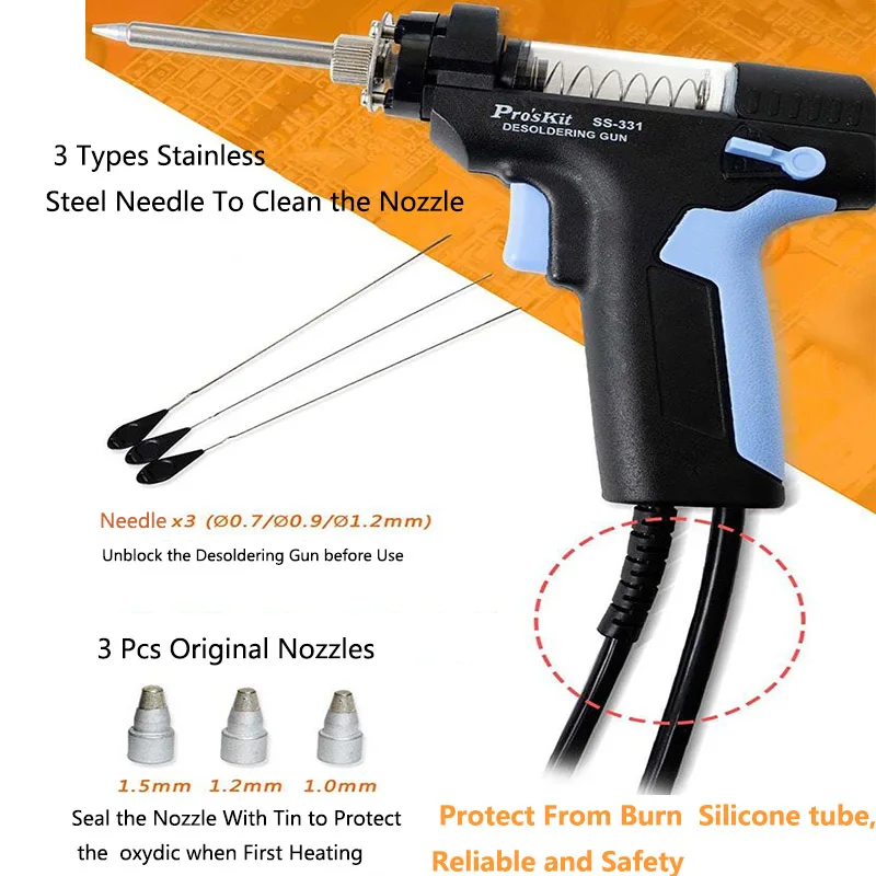 Pro'sKit SS-331H электрический пистолет для удаления припоя антистатические высокой