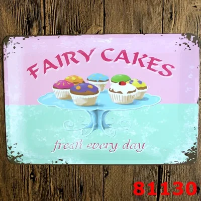 Ice Cream Metal Tin Signs Cake Painting Home Shop Decor Art Poster Bakery Kitchen Cafe Plates Plaque Decoration 8&quotx12&quot | Дом и сад